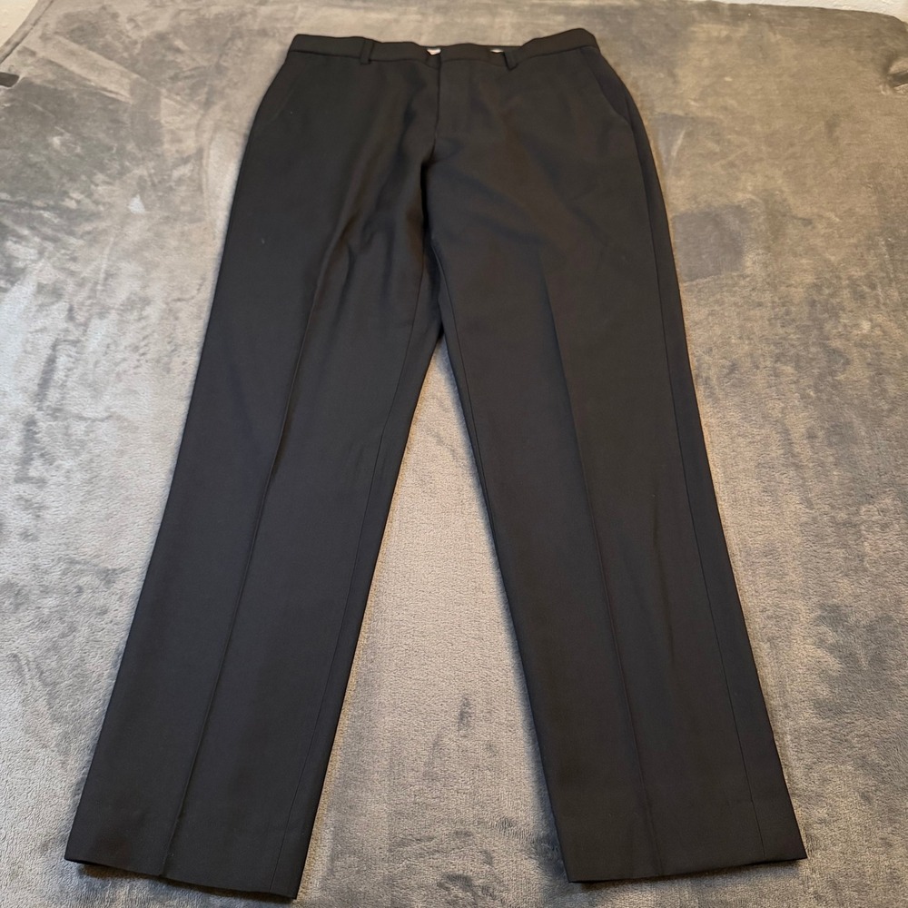 Vinci Philosophy Dress Pants Mens 32L Black Flat Front Slacks 30x28"